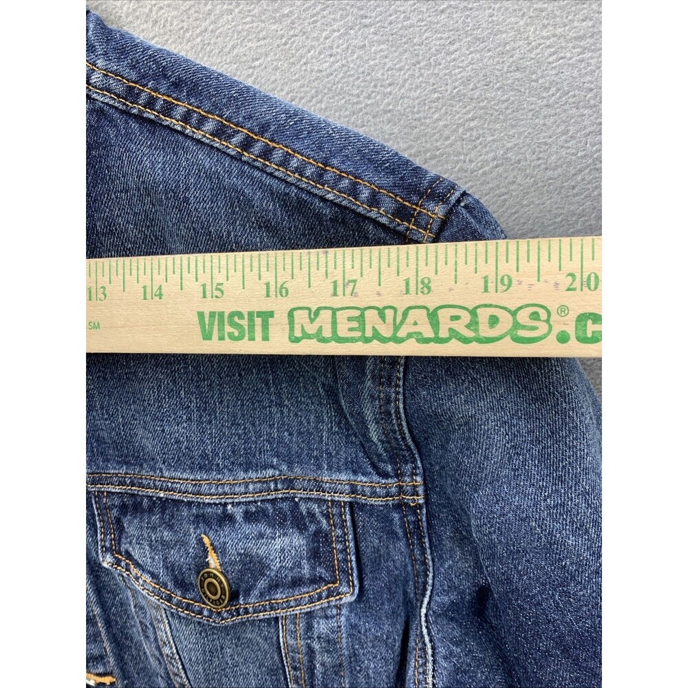Tommy Hilfiger Denim Trucker Jacket Mens Distressed Blue Medium Wash Size Large - Picture 5 of 16